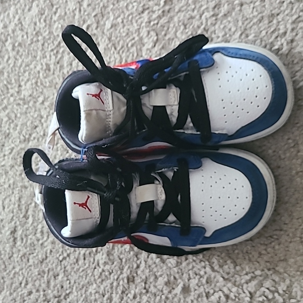 Red white and blue 6c Jordans